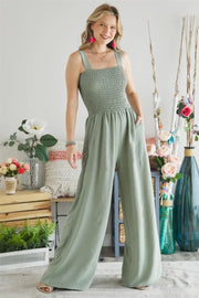 ADORA Smocking Top Wide Leg Jumpsuit www.nizzadesign.com