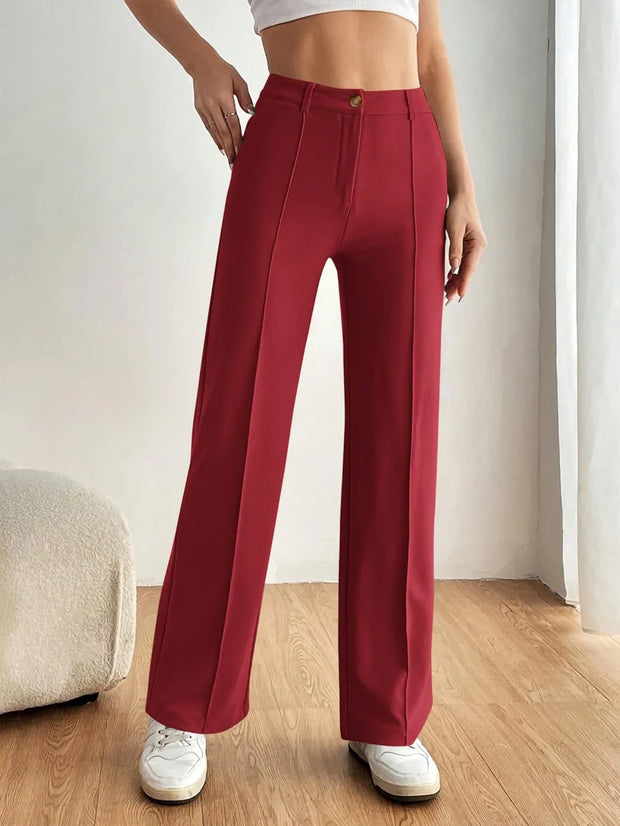 High Waist Wide Leg Pants Rust www.nizzadesign.com