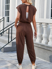 Backless Drawstring Waist Jumpsuit www.nizzadesign.com