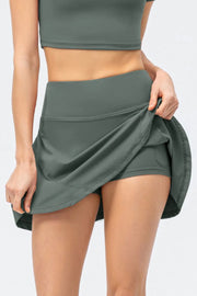 High Waist Wide Waistband Active Skirt Teal www.nizzadesign.com