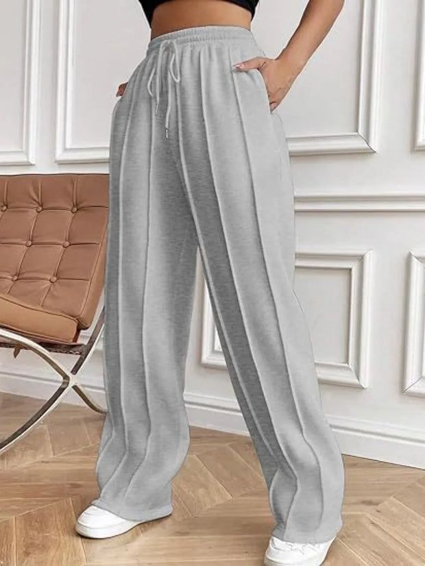 Drawstring Wide Leg Pants with Pockets www.nizzadesign.com