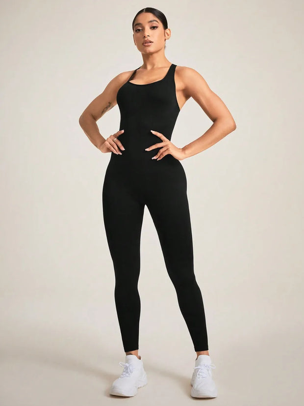 Crisscross Back Sleeveless Active Jumpsuit www.nizzadesign.com