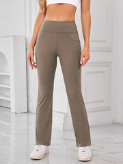 Lovelet High Waist Active Pants with Pockets Camel www.nizzadesign.com
