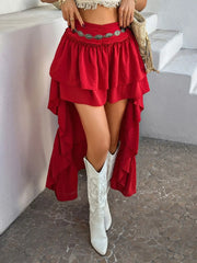 Devine High-Low Ruched Layered Skirt www.nizzadesign.com