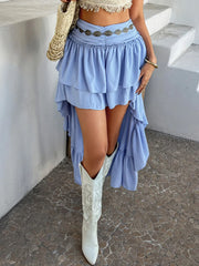 Devine High-Low Ruched Layered Skirt www.nizzadesign.com