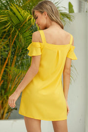 Cold-Shoulder Mini Dress www.nizzadesign.com