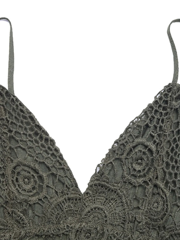 Lace Spaghetti Strap Romper www.nizzadesign.com