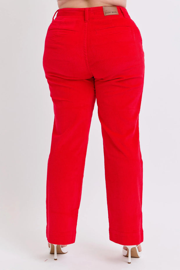 Judy Blue Plus Size High Waist Corduroy Trouser Wide www.nizzadesign.com