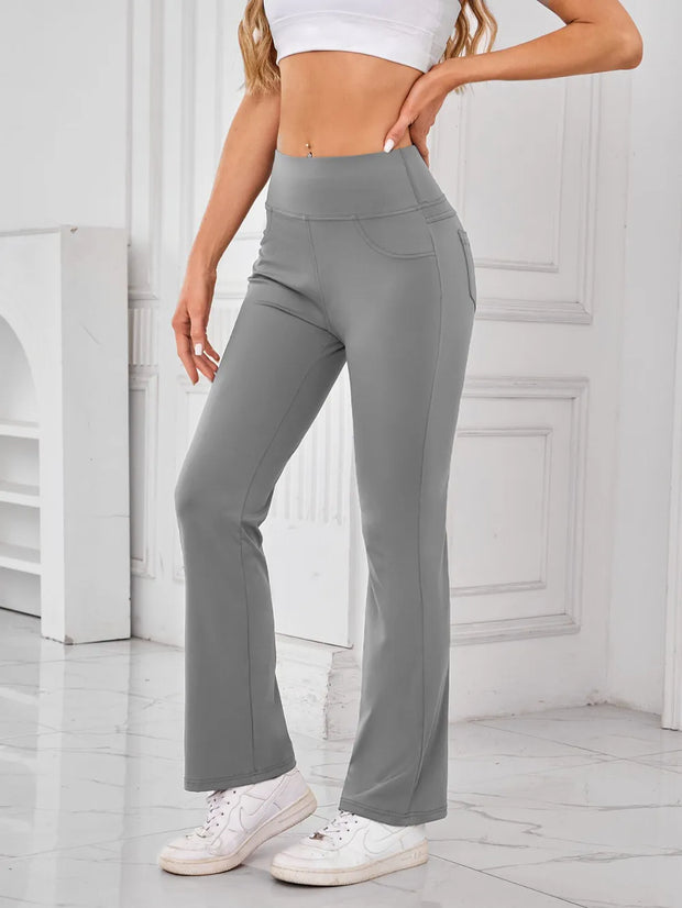 Lovelet High Waist Active Pants with Pockets Gray www.nizzadesign.com