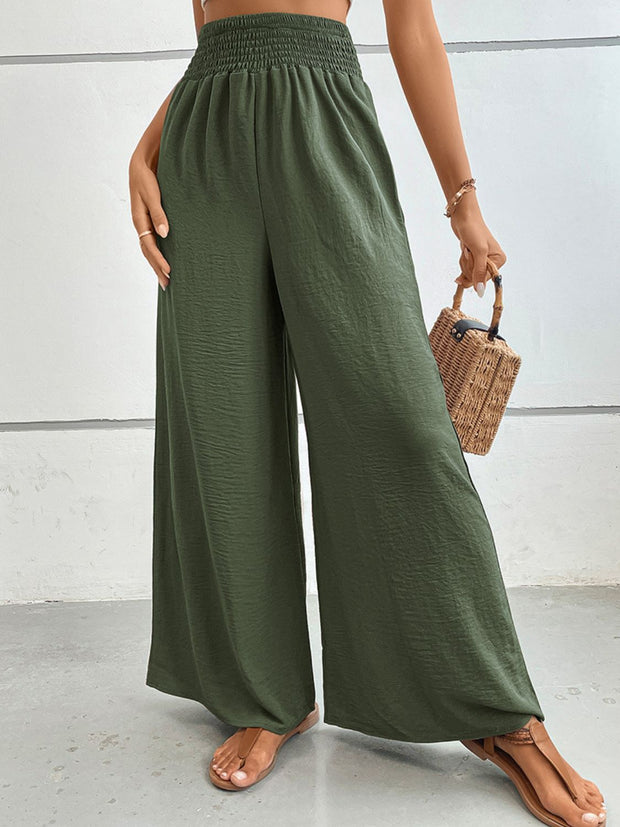 Perfee Wide Waistband Relax Fit Long Pants www.nizzadesign.com