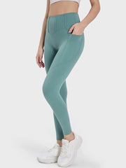 Millennia Pocketed High Waist Active Leggings Teal www.nizzadesign.com