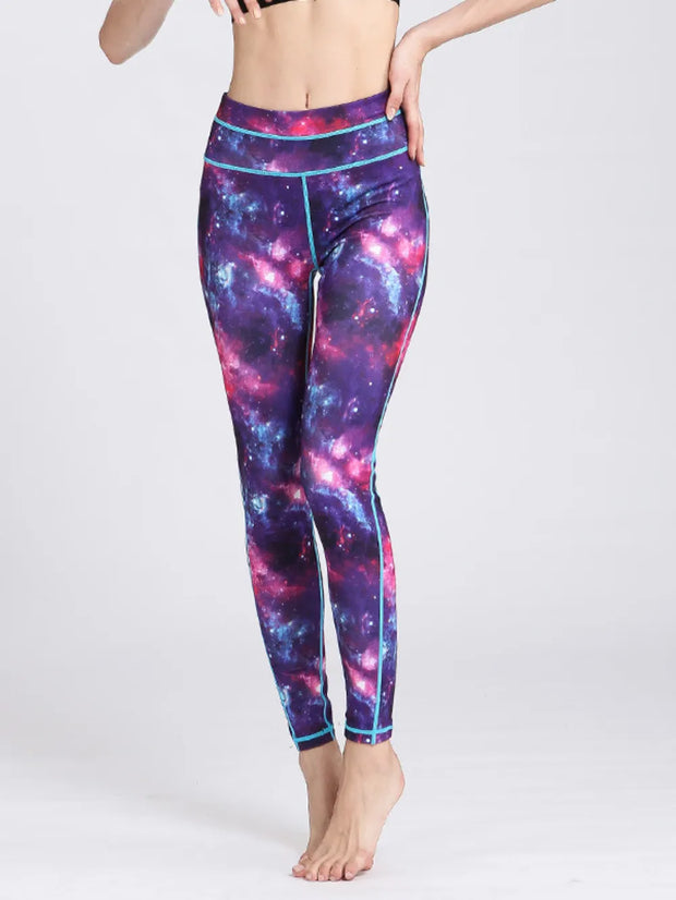 Printed Active High Waist Leggings Purple www.nizzadesign.com