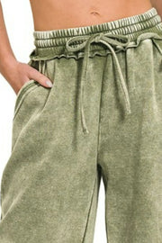 Zenana Full Size Acid Wash Fleece Palazzo Sweatpants with Pockets Plus Size www.nizzadesign.com
