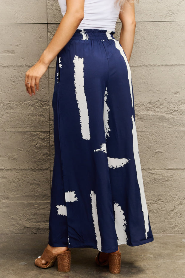 Perfee Printed Wide Leg Long Pants www.nizzadesign.com