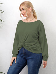Plus Size Twisted Drop Shoulder T-Shirt www.nizzadesign.com