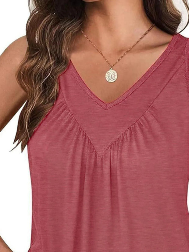 Ruched V-Neck Tank www.nizzadesign.com
