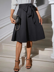 Tied Knee Length Skirt www.nizzadesign.com