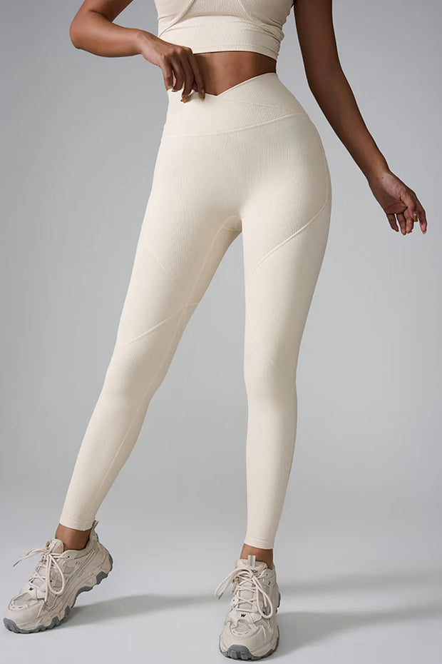 High Waist Active Leggings Ivory www.nizzadesign.com