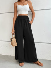 Perfee Wide Waistband Relax Fit Long Pants www.nizzadesign.com