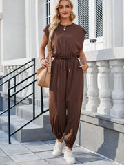 Backless Drawstring Waist Jumpsuit www.nizzadesign.com