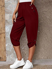 Full Size Roll-Tab Capris Pants www.nizzadesign.com