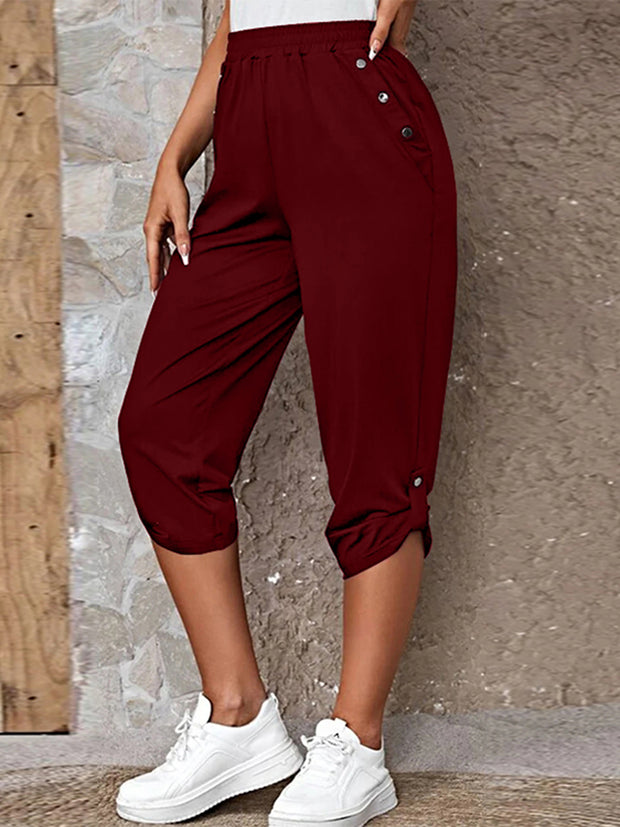 Full Size Roll-Tab Capris Pants www.nizzadesign.com