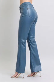 Judy Blue Full Size High Waist Tummy Control Faux Leather Bootcut Pants Plus Size www.nizzadesign.com