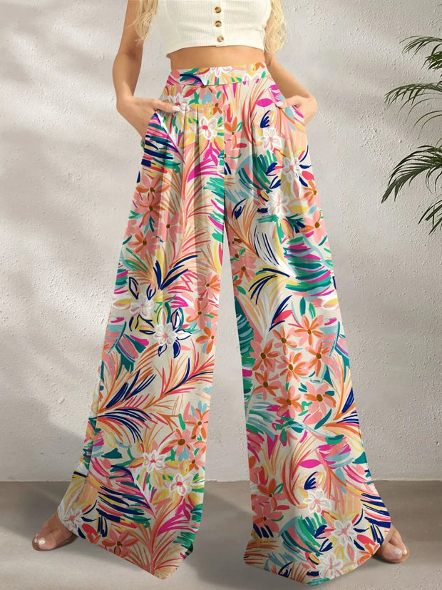 Printed Wide Leg Pants Sherbet www.nizzadesign.com