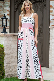 Leopard Color Block Smocked Jumpsuit www.nizzadesign.com