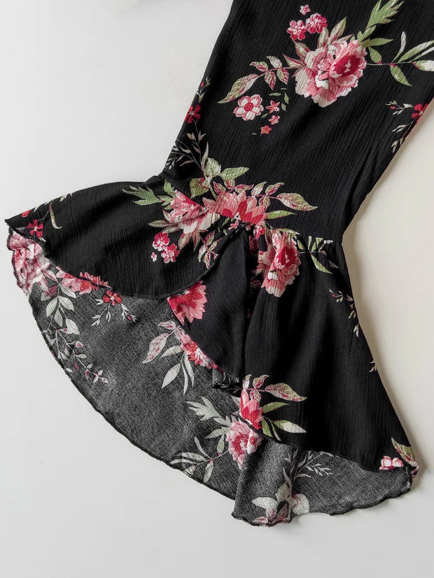 Plus Size Floral Flare Sleeve Dress www.nizzadesign.com