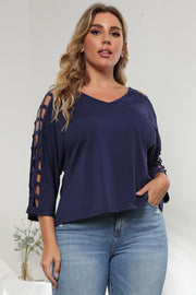 3/4 Sleeve Cutout Detail Top www.nizzadesign.com