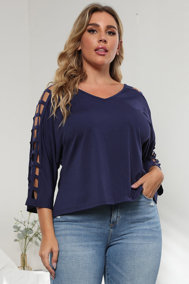 3/4 Sleeve Cutout Detail Top www.nizzadesign.com
