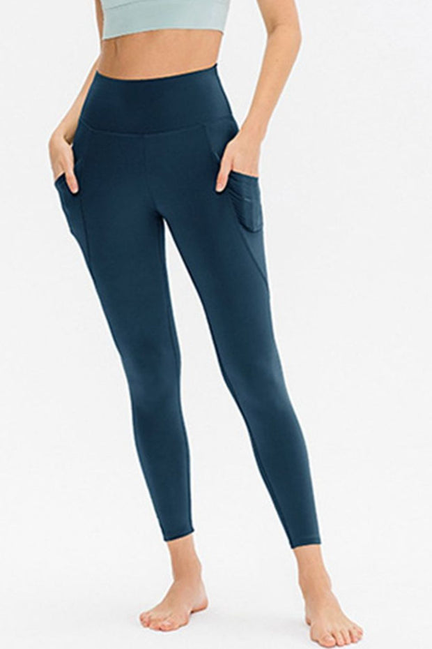Slim Fit Long Active Leggings with Pockets Deep Teal www.nizzadesign.com