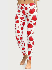 Heart Print Skinny Pants Scarlet www.nizzadesign.com