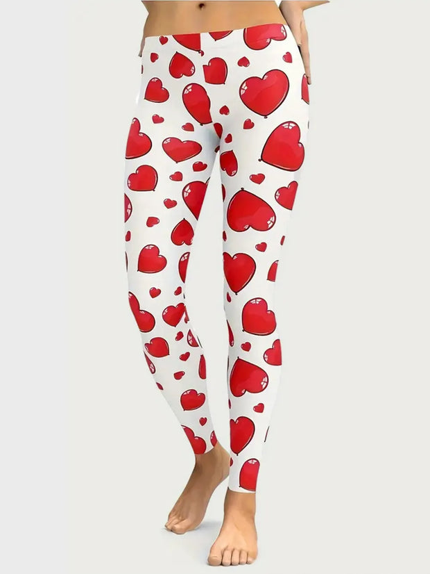 Heart Print Skinny Pants Scarlet www.nizzadesign.com