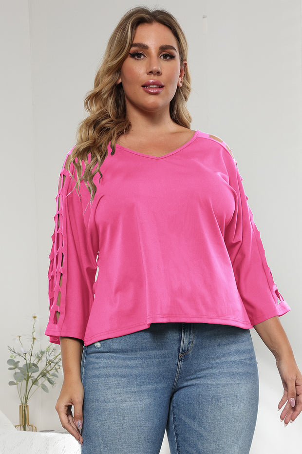 3/4 Sleeve Cutout Detail Top www.nizzadesign.com