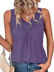 Ruched V-Neck Tank Mauve www.nizzadesign.com