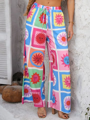 Devine Drawstring Printed Wide Leg Pants www.nizzadesign.com