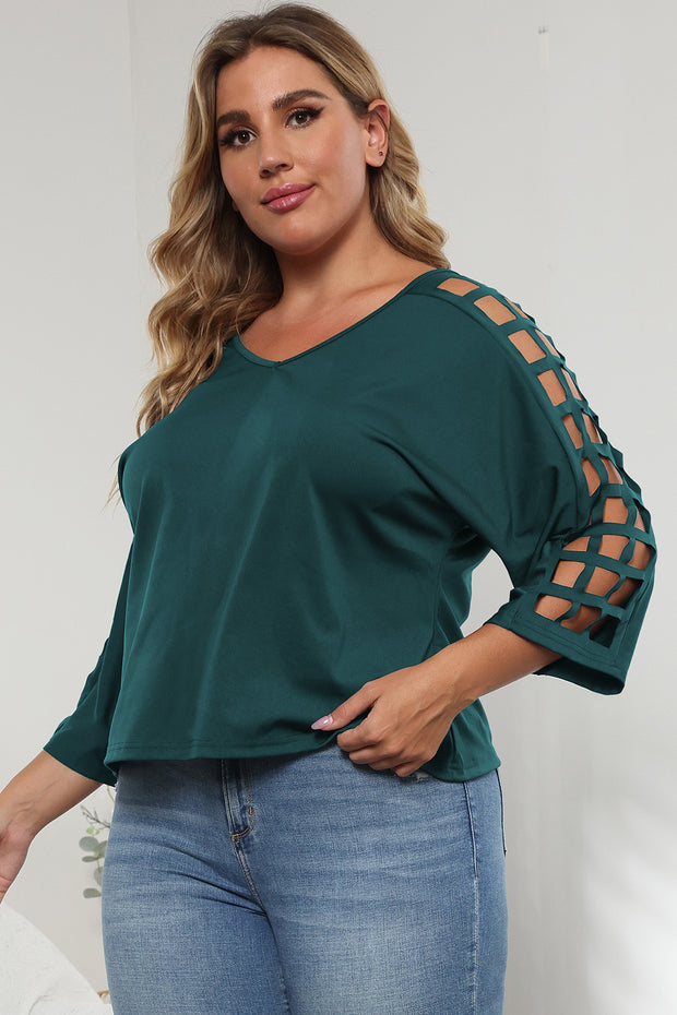 3/4 Sleeve Cutout Detail Top www.nizzadesign.com