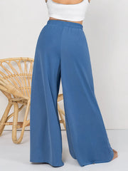 Plus Size Tied Slit Wide Leg Pants www.nizzadesign.com