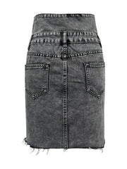 Raw Hem High Waist Denim Skirt www.nizzadesign.com