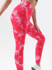 Tie-Dye High Waist Active Leggings Strawberry www.nizzadesign.com