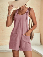 Full Size Scoop Neck Romper with Pockets www.nizzadesign.com