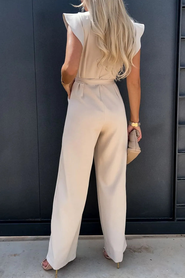 Round Neck Cap Sleeve Jumpsuit www.nizzadesign.com