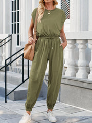 Backless Drawstring Waist Jumpsuit www.nizzadesign.com