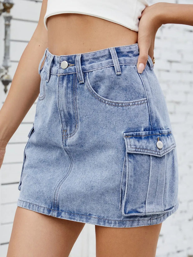 Cargo Denim Skirt www.nizzadesign.com