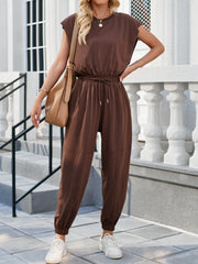 Backless Drawstring Waist Jumpsuit www.nizzadesign.com
