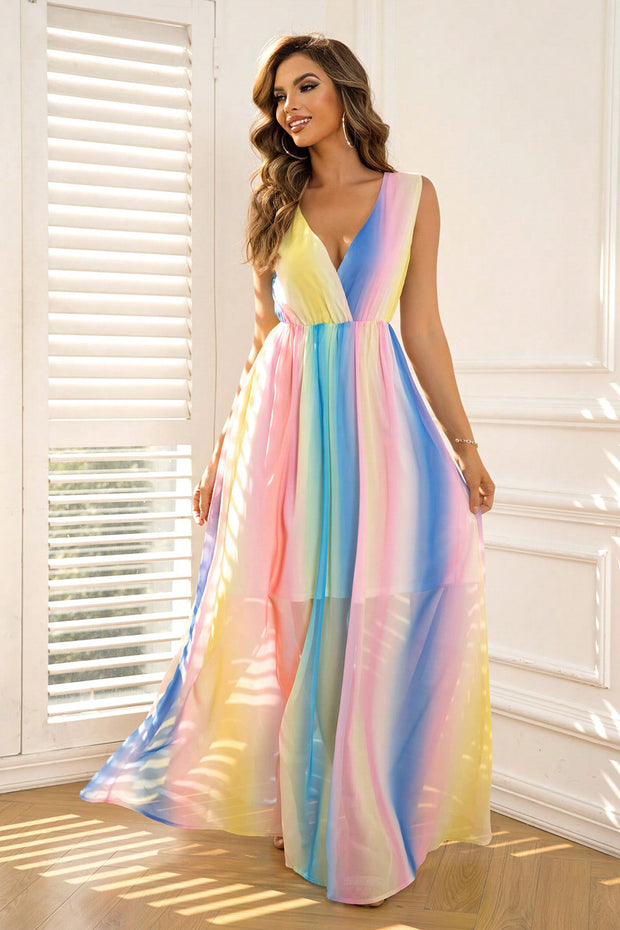 Surplice Neck Sleeveless Maxi Dress www.nizzadesign.com