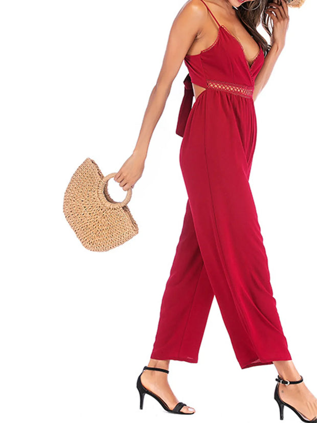Spaghetti Strap Wide Leg Jumpsuit www.nizzadesign.com
