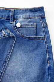Wrapped Crossed Waist Denim Mini Skirt www.nizzadesign.com